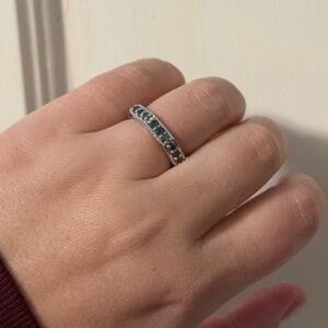 14k White Gold and Natural Alexandrite Eternity Band